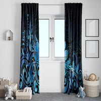 Matariki New Zealand Window Curtain Maori Pattern Blue Galaxy LT05 - Polynesian Pride