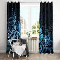 Matariki New Zealand Window Curtain Maori Pattern Blue Galaxy LT05 - Polynesian Pride