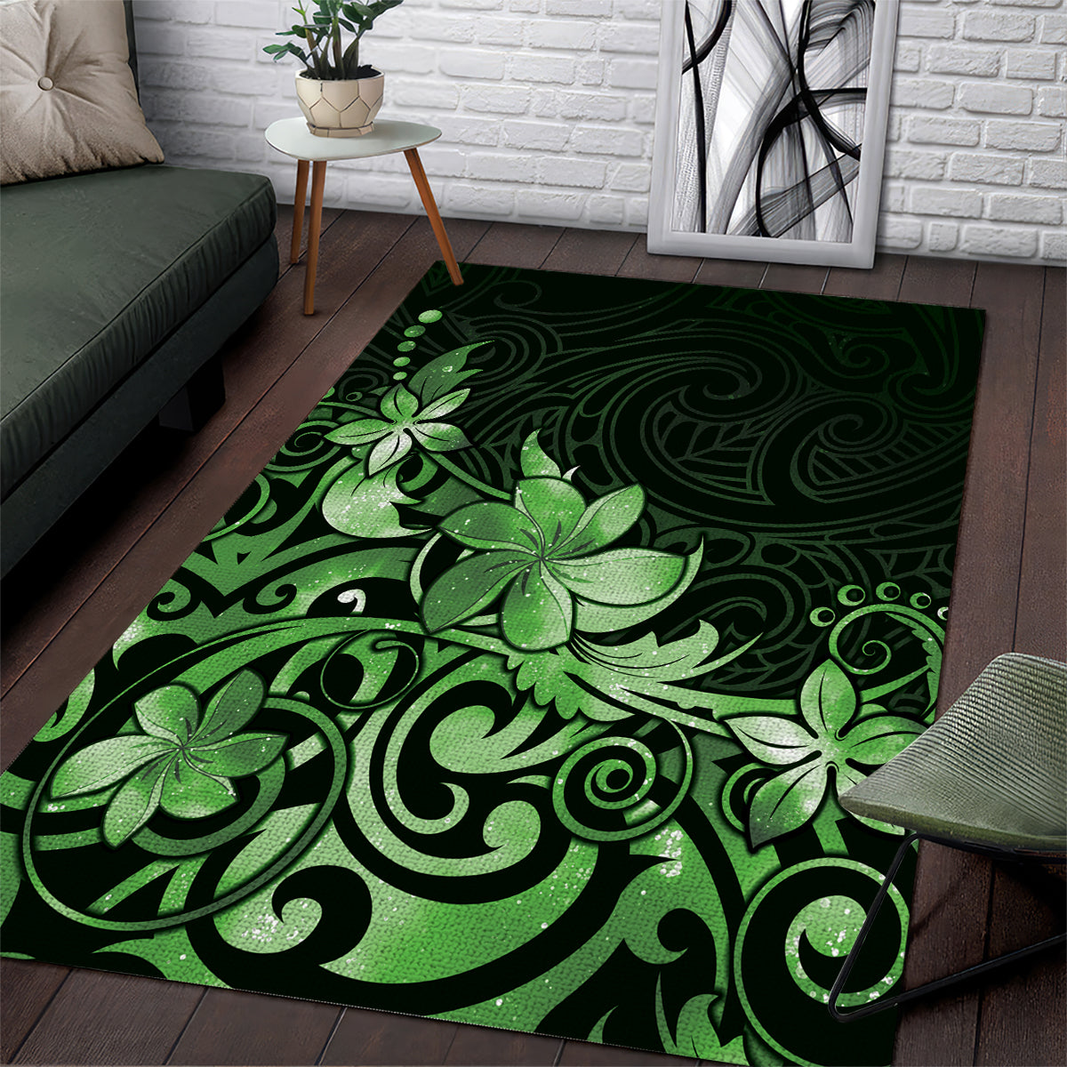 Matariki New Zealand Area Rug Maori Pattern Green Galaxy LT05 Green - Polynesian Pride