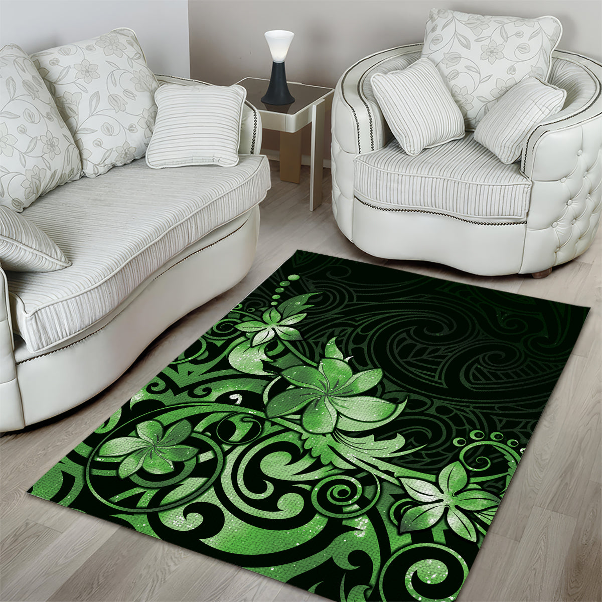 Matariki New Zealand Area Rug Maori Pattern Green Galaxy LT05 - Polynesian Pride