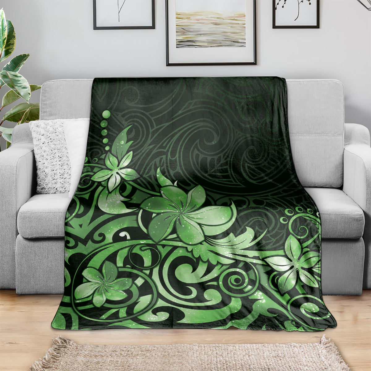 Matariki New Zealand Blanket Maori Pattern Green Galaxy LT05 - Polynesian Pride