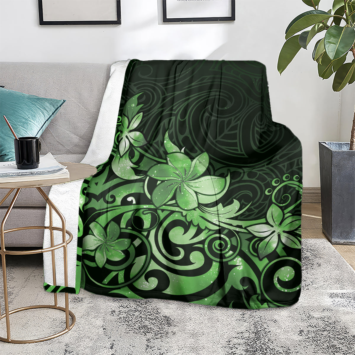 Matariki New Zealand Blanket Maori Pattern Green Galaxy LT05 - Polynesian Pride