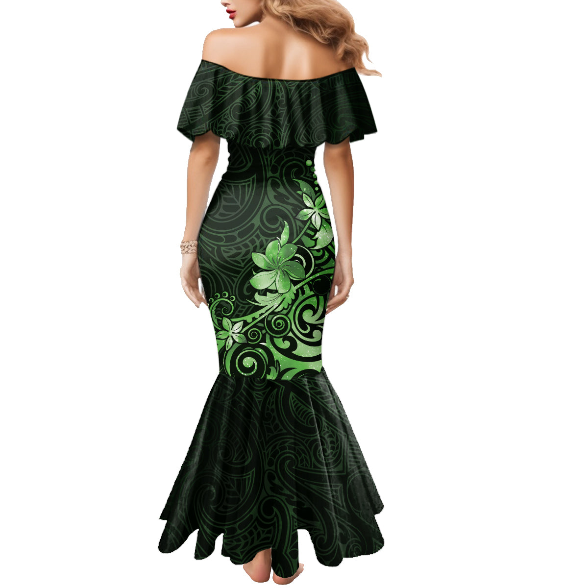 Matariki New Zealand Family Matching Mermaid Dress and Hawaiian Shirt Maori Pattern Green Galaxy