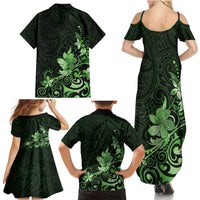 Matariki New Zealand Family Matching Summer Maxi Dress and Hawaiian Shirt Maori Pattern Green Galaxy