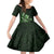 Matariki New Zealand Kid Short Sleeve Dress Maori Pattern Green Galaxy