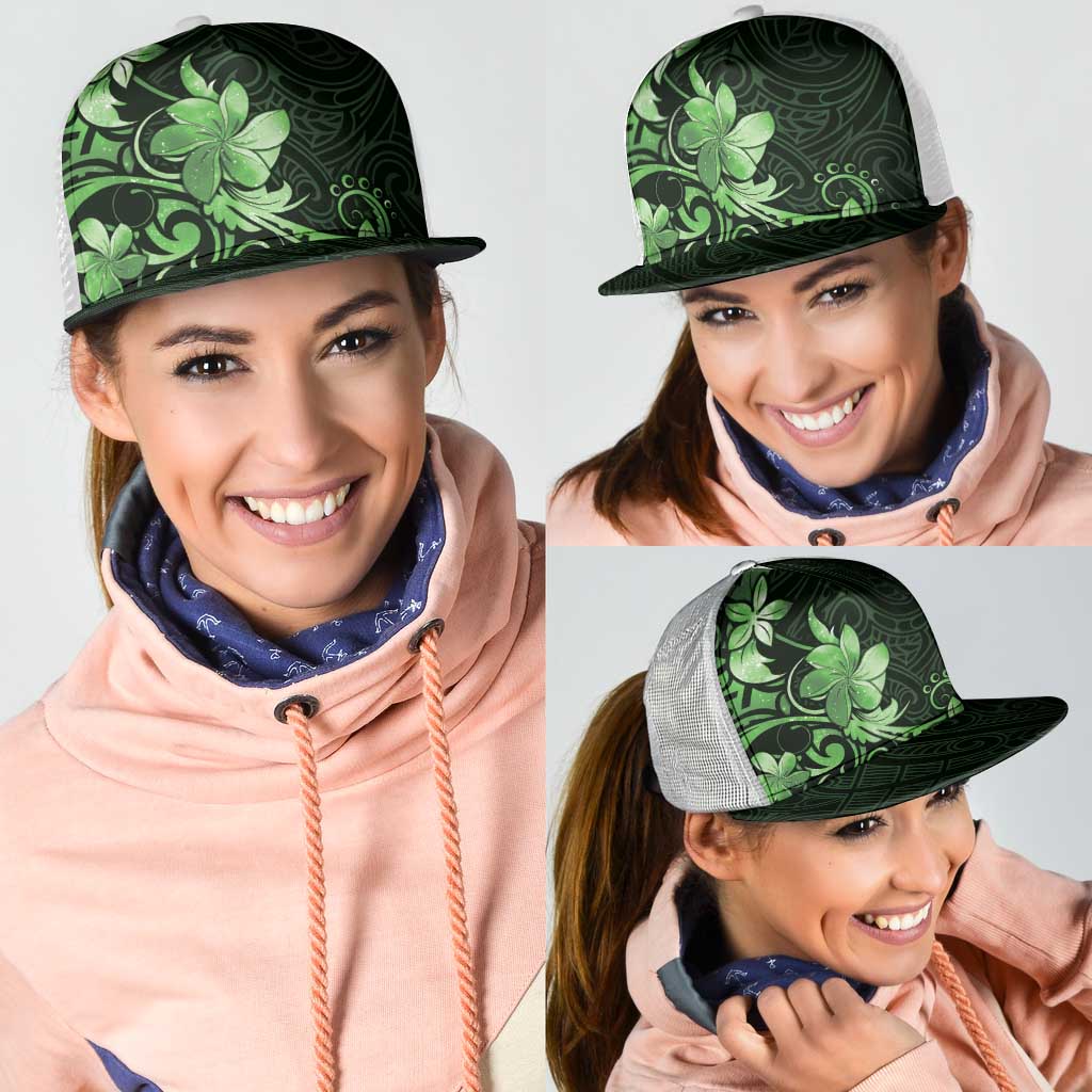 Matariki New Zealand Mesh Trucker Cap Maori Pattern Green Galaxy