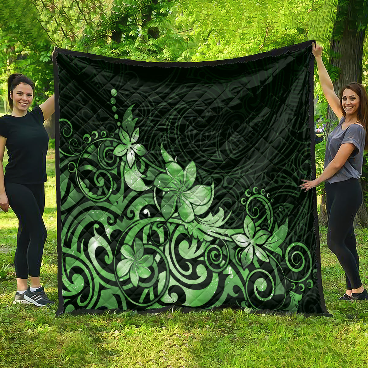 Matariki New Zealand Quilt Maori Pattern Green Galaxy LT05 - Polynesian Pride