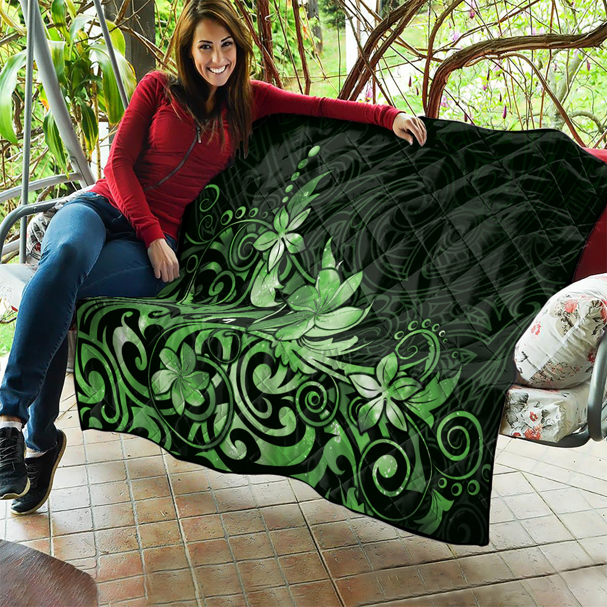 Matariki New Zealand Quilt Maori Pattern Green Galaxy LT05 - Polynesian Pride