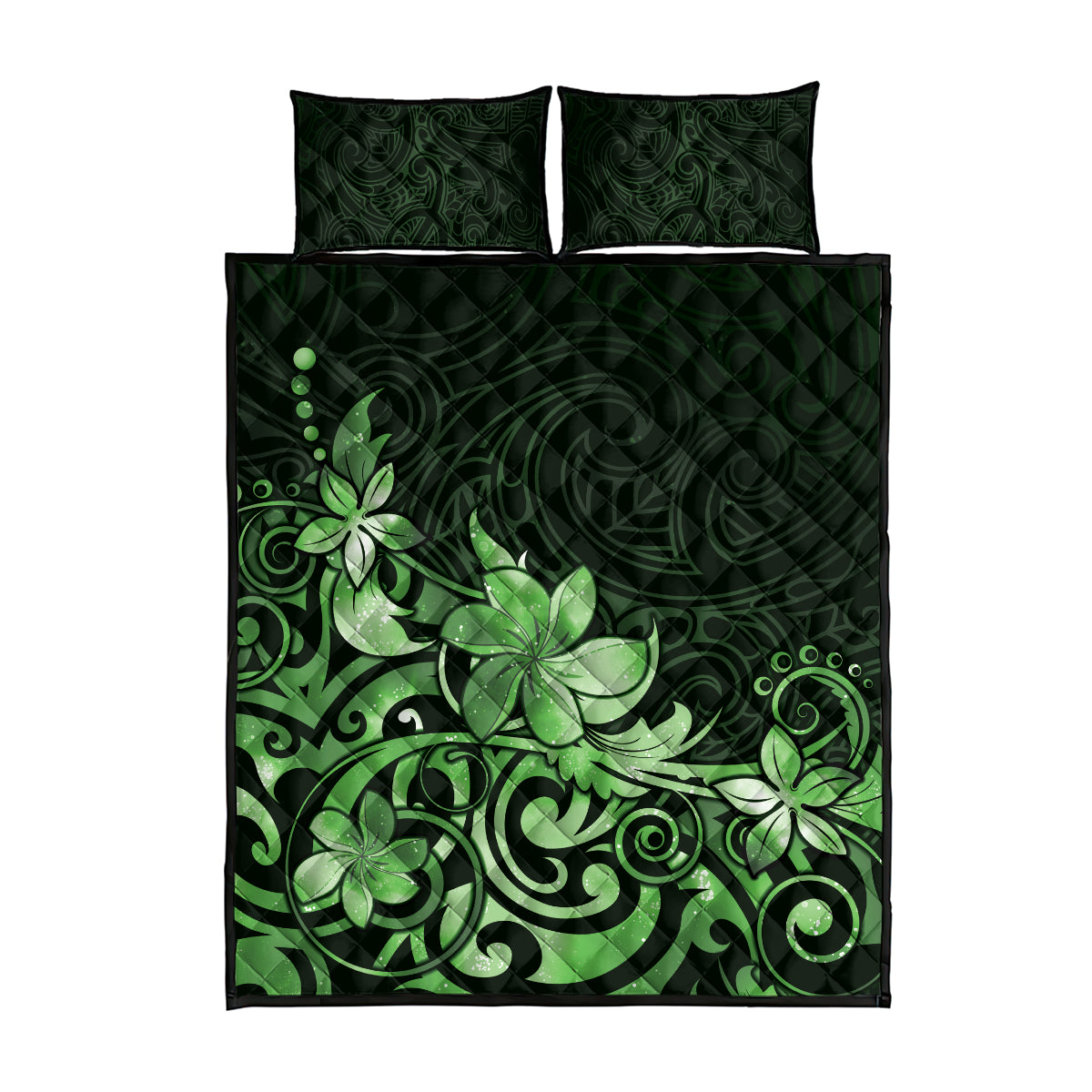 Matariki New Zealand Quilt Bed Set Maori Pattern Green Galaxy LT05 - Polynesian Pride