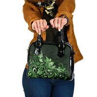 Matariki New Zealand Shoulder Handbag Maori Pattern Green Galaxy