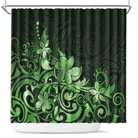 Matariki New Zealand Shower Curtain Maori Pattern Green Galaxy LT05 Green - Polynesian Pride