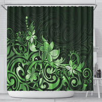 Matariki New Zealand Shower Curtain Maori Pattern Green Galaxy LT05 - Polynesian Pride