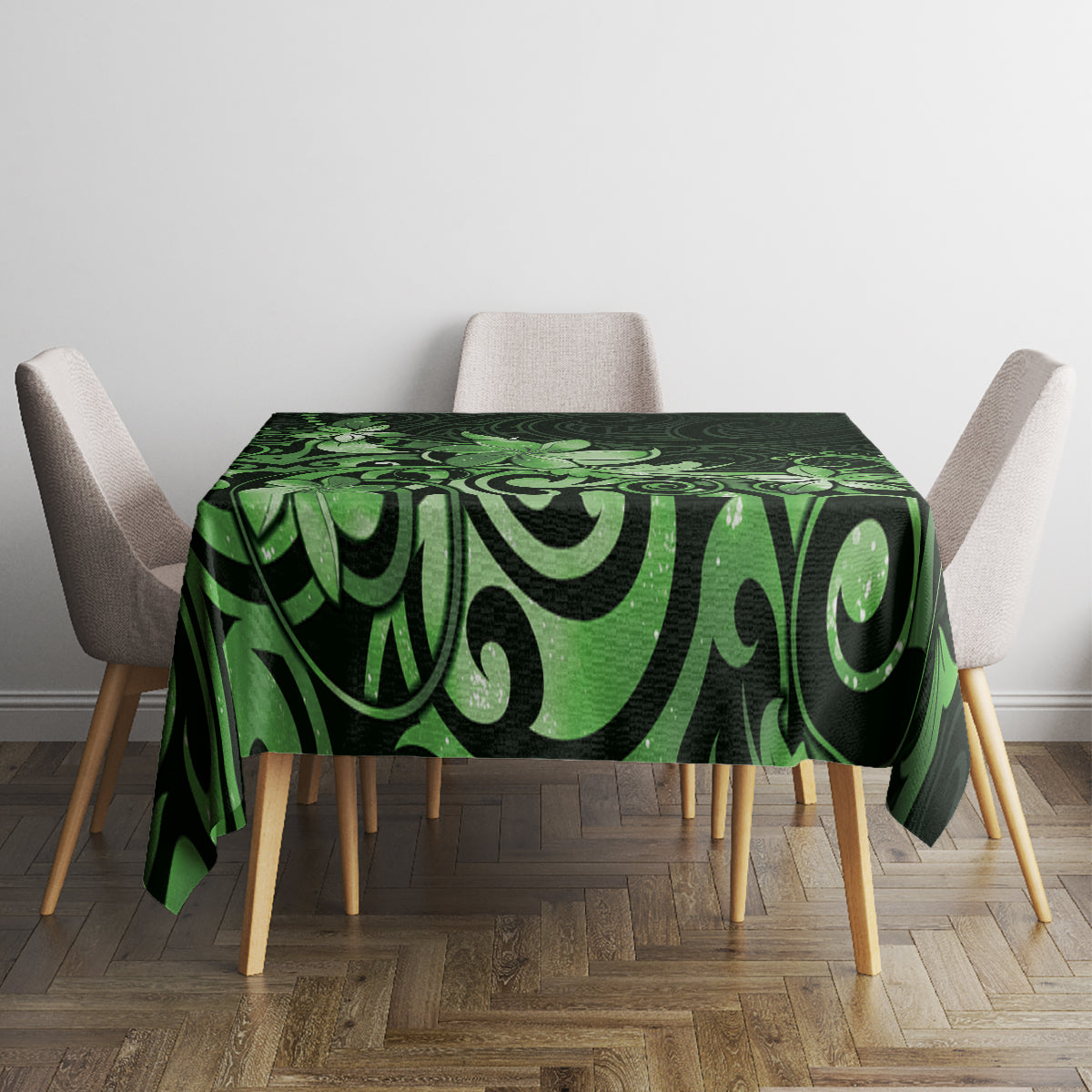 Matariki New Zealand Tablecloth Maori Pattern Green Galaxy LT05 - Polynesian Pride
