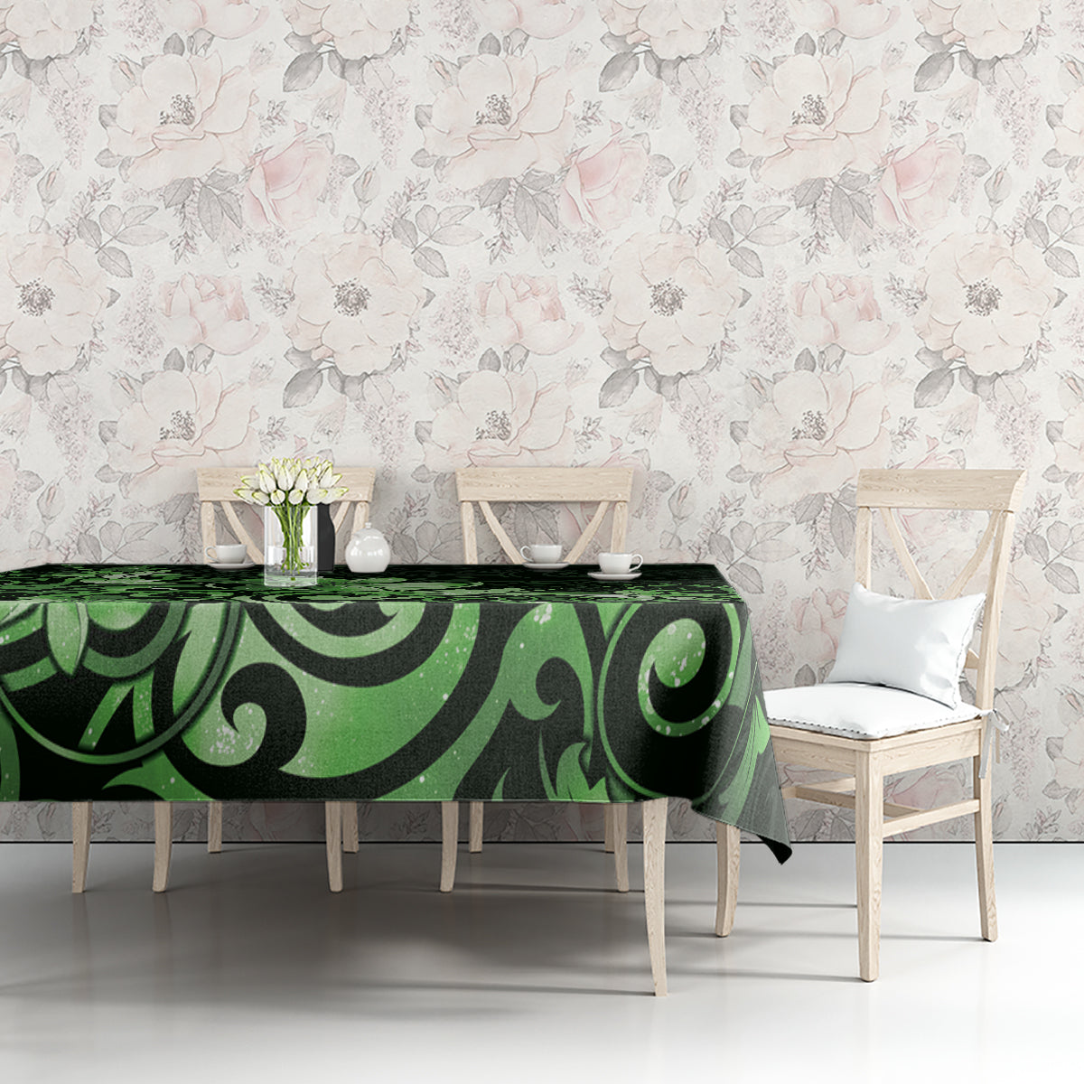 Matariki New Zealand Tablecloth Maori Pattern Green Galaxy LT05 - Polynesian Pride