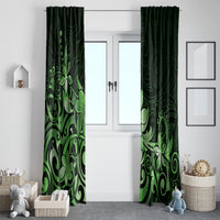 Matariki New Zealand Window Curtain Maori Pattern Green Galaxy LT05 - Polynesian Pride