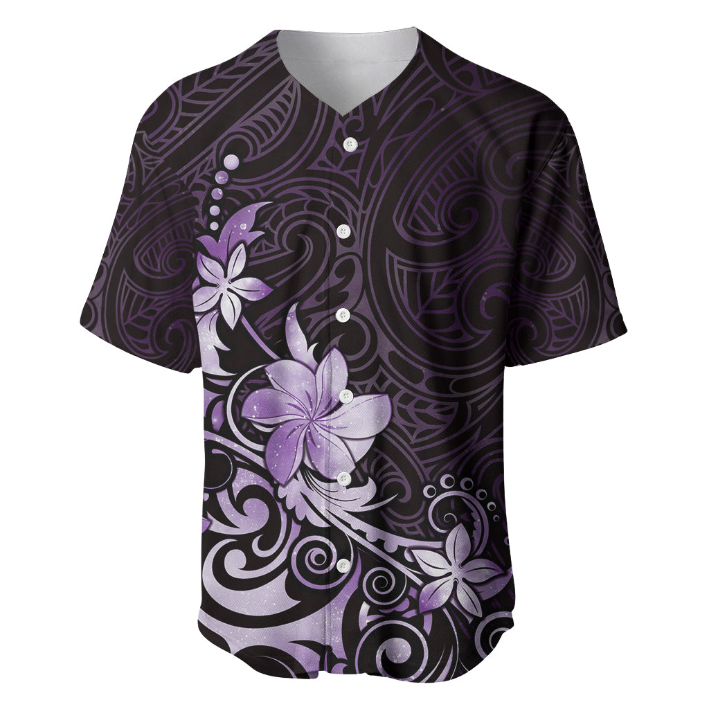 Matariki New Zealand Baseball Jersey Maori Pattern Purple Galaxy LT05 Purple - Polynesian Pride