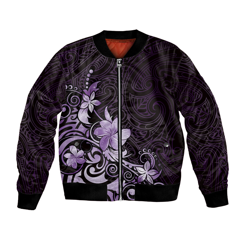 Matariki New Zealand Bomber Jacket Maori Pattern Purple Galaxy LT05 Unisex Purple - Polynesian Pride