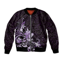 Matariki New Zealand Bomber Jacket Maori Pattern Purple Galaxy LT05 Unisex Purple - Polynesian Pride