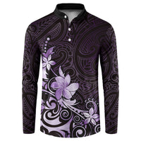 Matariki New Zealand Button Sweatshirt Maori Pattern Purple Galaxy LT05 Purple - Polynesian Pride