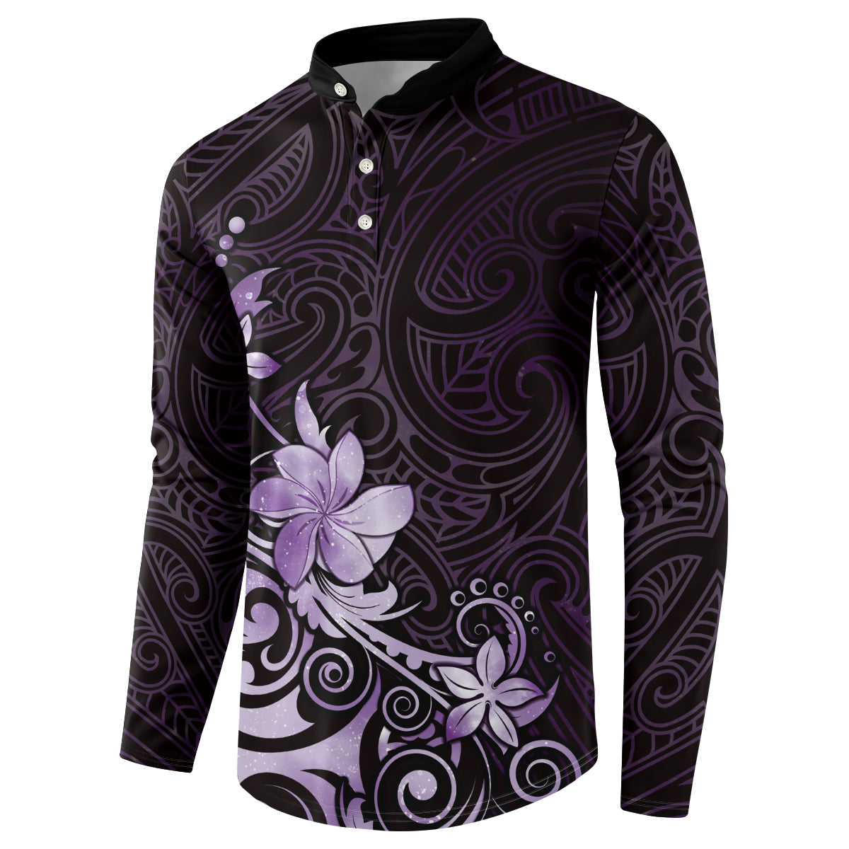 Matariki New Zealand Button Sweatshirt Maori Pattern Purple Galaxy LT05 - Polynesian Pride