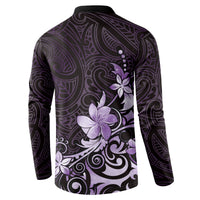 Matariki New Zealand Button Sweatshirt Maori Pattern Purple Galaxy LT05 - Polynesian Pride