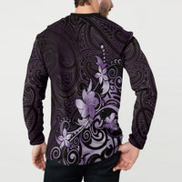 Matariki New Zealand Button Sweatshirt Maori Pattern Purple Galaxy LT05 - Polynesian Pride