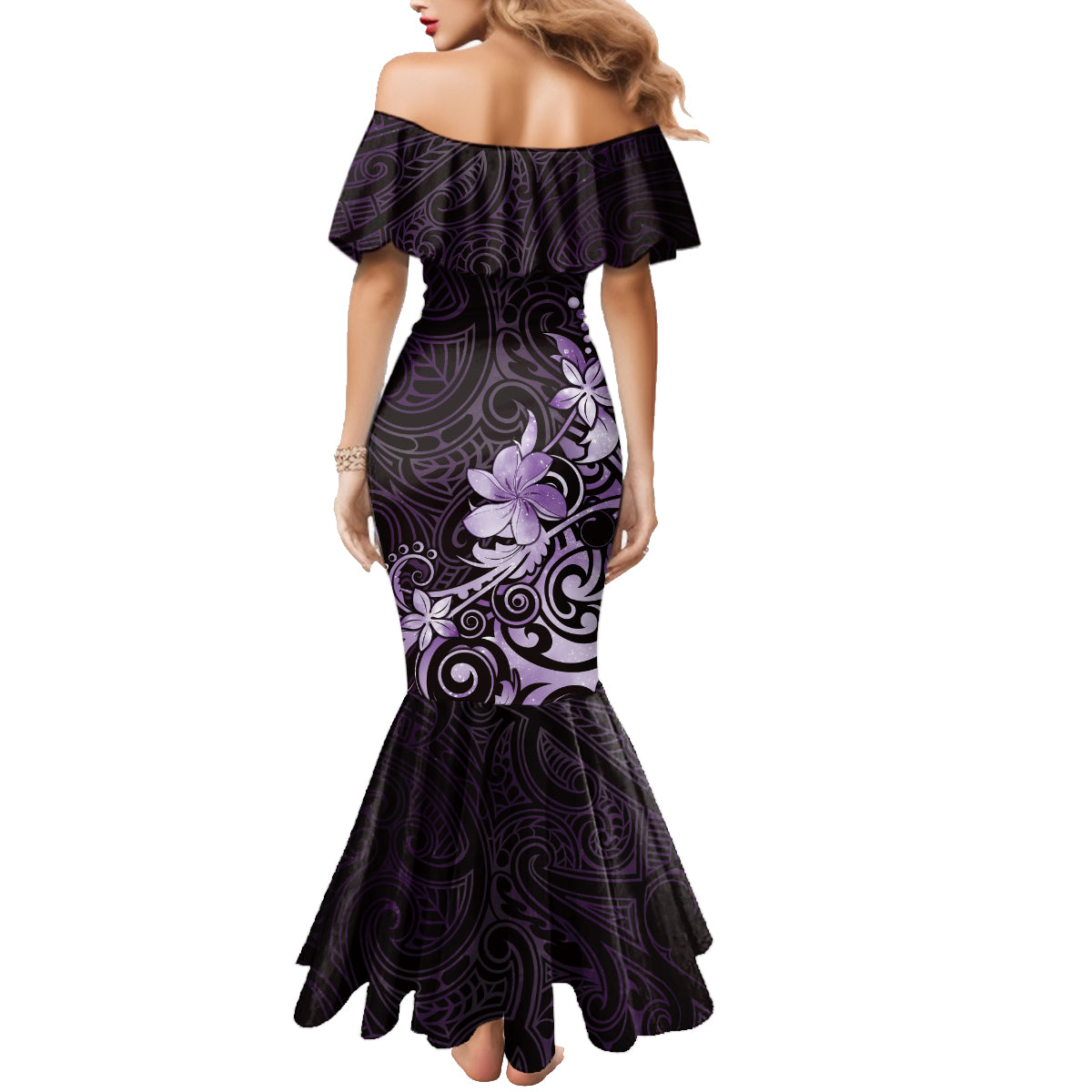Matariki New Zealand Family Matching Mermaid Dress and Hawaiian Shirt Maori Pattern Purple Galaxy