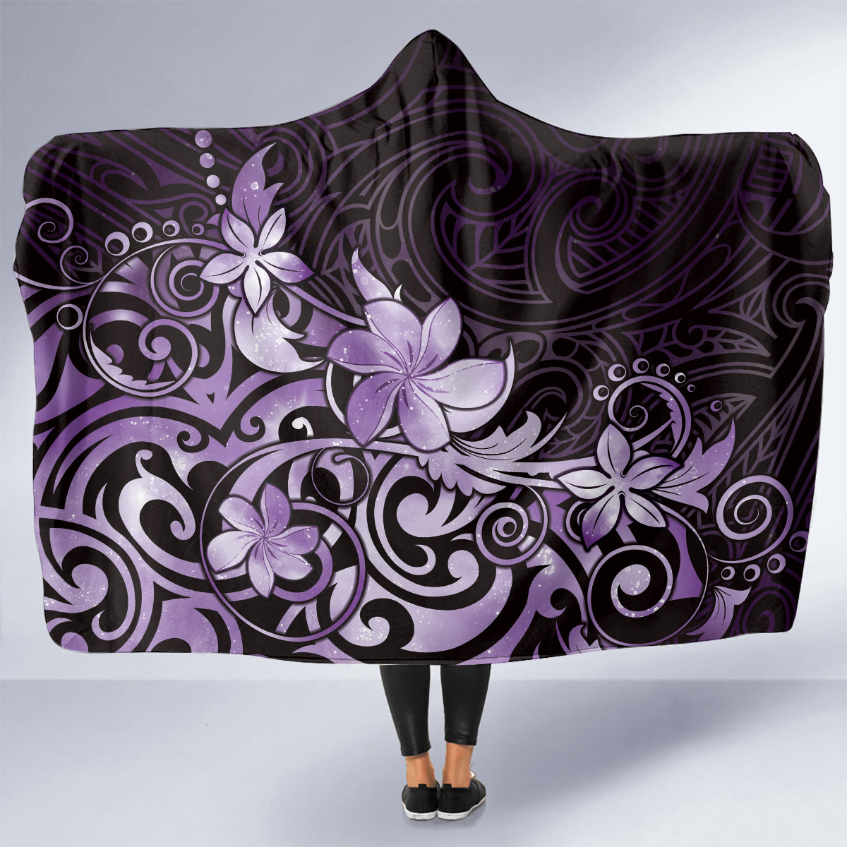 Matariki New Zealand Hooded Blanket Maori Pattern Purple Galaxy LT05 - Polynesian Pride