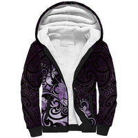 Matariki New Zealand Sherpa Hoodie Maori Pattern Purple Galaxy LT05 Unisex Purple - Polynesian Pride