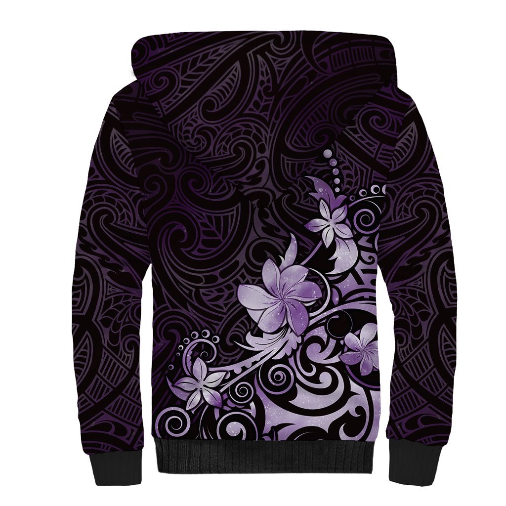 Matariki New Zealand Sherpa Hoodie Maori Pattern Purple Galaxy LT05 - Polynesian Pride