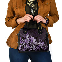 Matariki New Zealand Shoulder Handbag Maori Pattern Purple Galaxy LT05 - Polynesian Pride