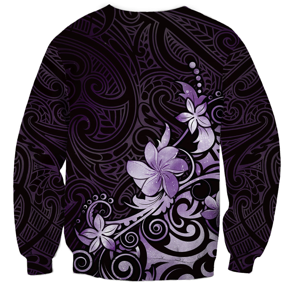 Matariki New Zealand Sweatshirt Maori Pattern Purple Galaxy LT05 - Polynesian Pride