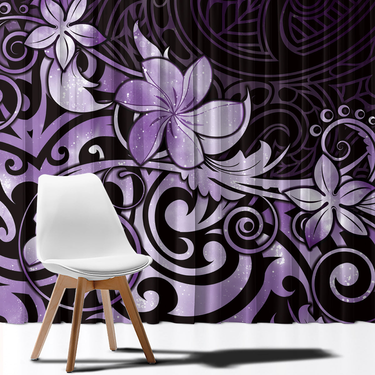 Matariki New Zealand Window Curtain Maori Pattern Purple Galaxy LT05 - Polynesian Pride