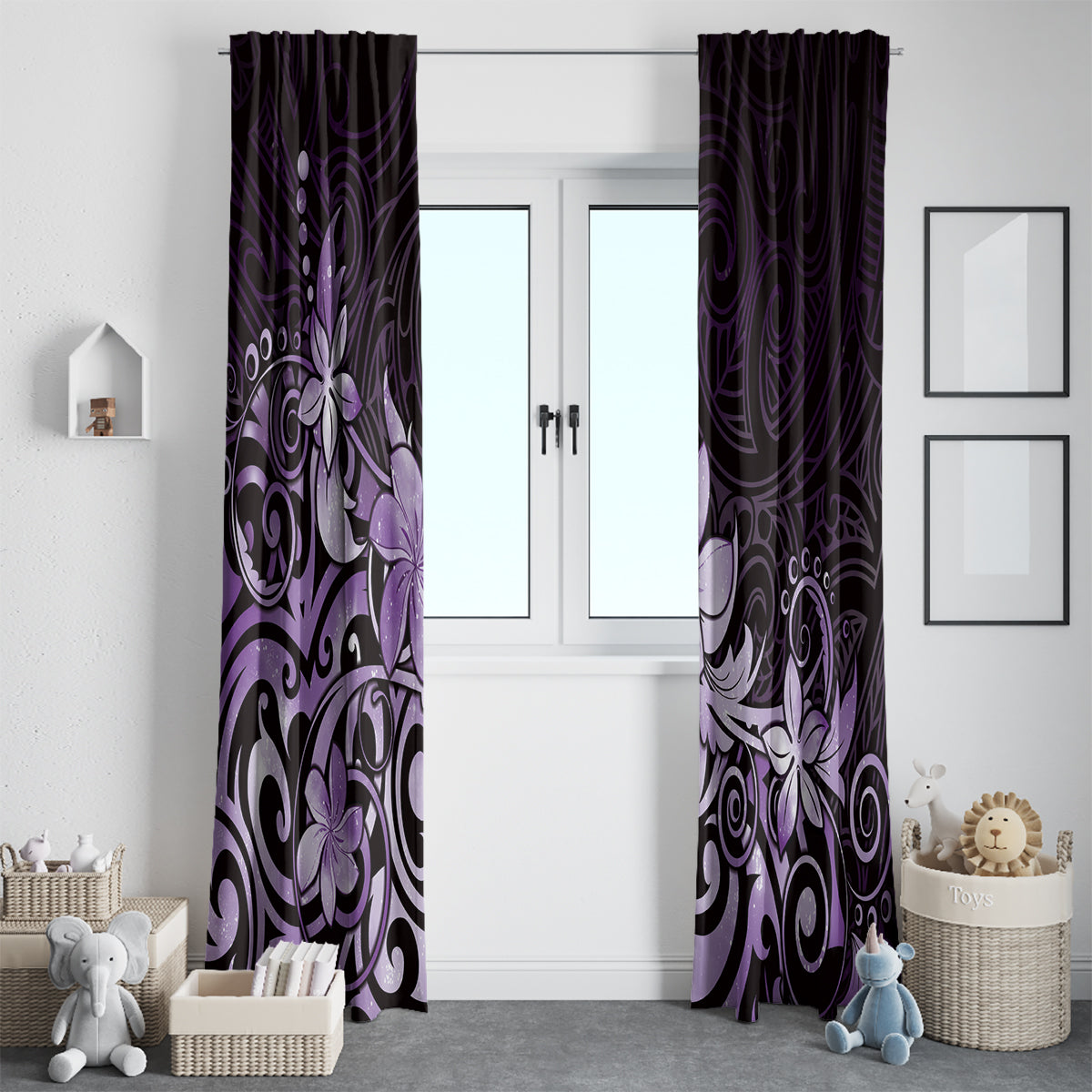 Matariki New Zealand Window Curtain Maori Pattern Purple Galaxy LT05 - Polynesian Pride