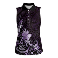 Matariki New Zealand Women Sleeveless Polo Shirt Maori Pattern Purple Galaxy LT05 Female Purple - Polynesian Pride