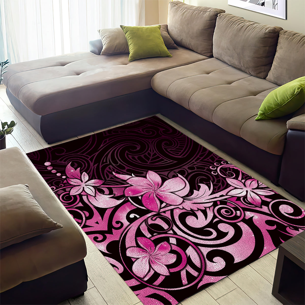 Matariki New Zealand Area Rug Maori Pattern Pink Galaxy LT05 - Polynesian Pride