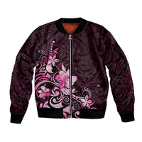 Matariki New Zealand Bomber Jacket Maori Pattern Pink Galaxy LT05 Unisex Pink - Polynesian Pride