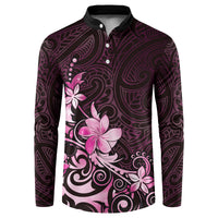 Matariki New Zealand Button Sweatshirt Maori Pattern Pink Galaxy LT05 Pink - Polynesian Pride