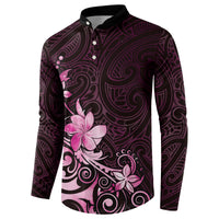 Matariki New Zealand Button Sweatshirt Maori Pattern Pink Galaxy LT05 - Polynesian Pride