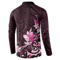 Matariki New Zealand Button Sweatshirt Maori Pattern Pink Galaxy LT05 - Polynesian Pride