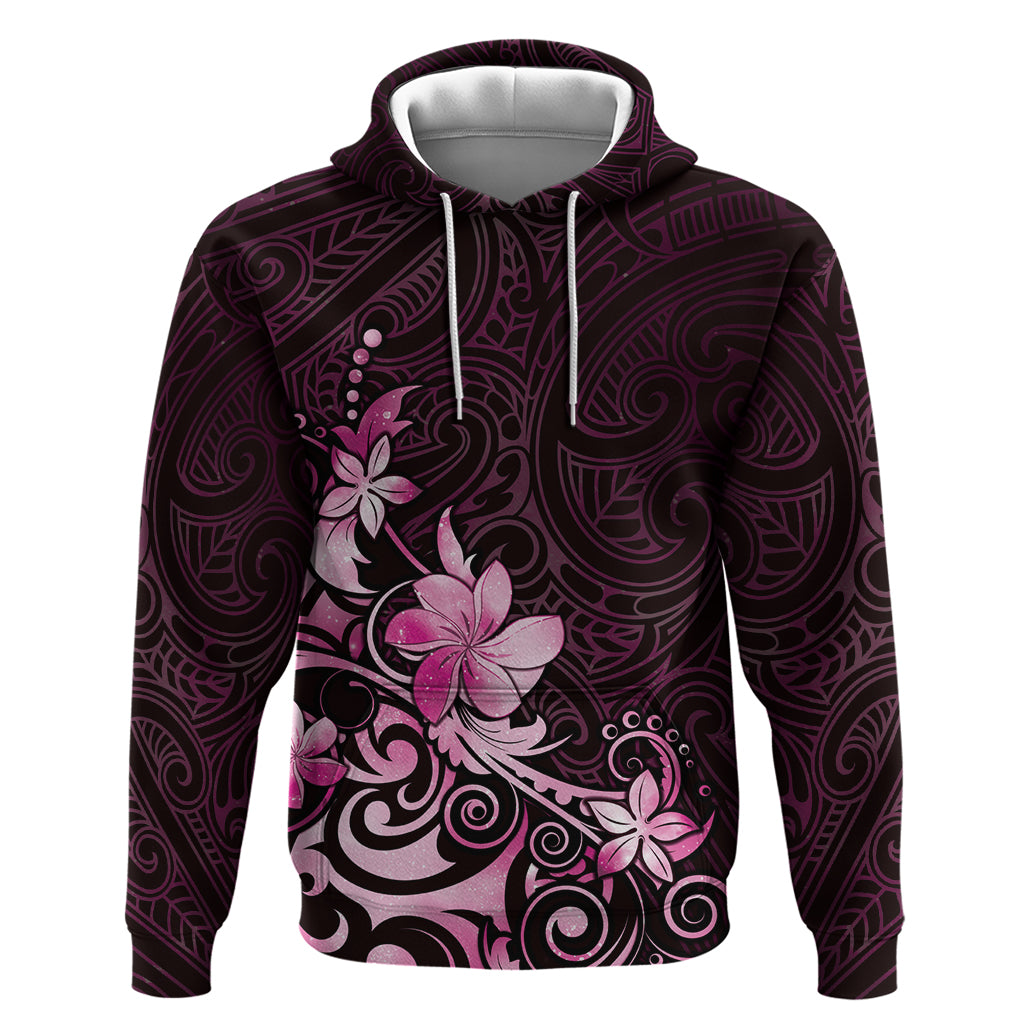 Matariki New Zealand Hoodie Maori Pattern Pink Galaxy LT05 Pullover Hoodie Pink - Polynesian Pride
