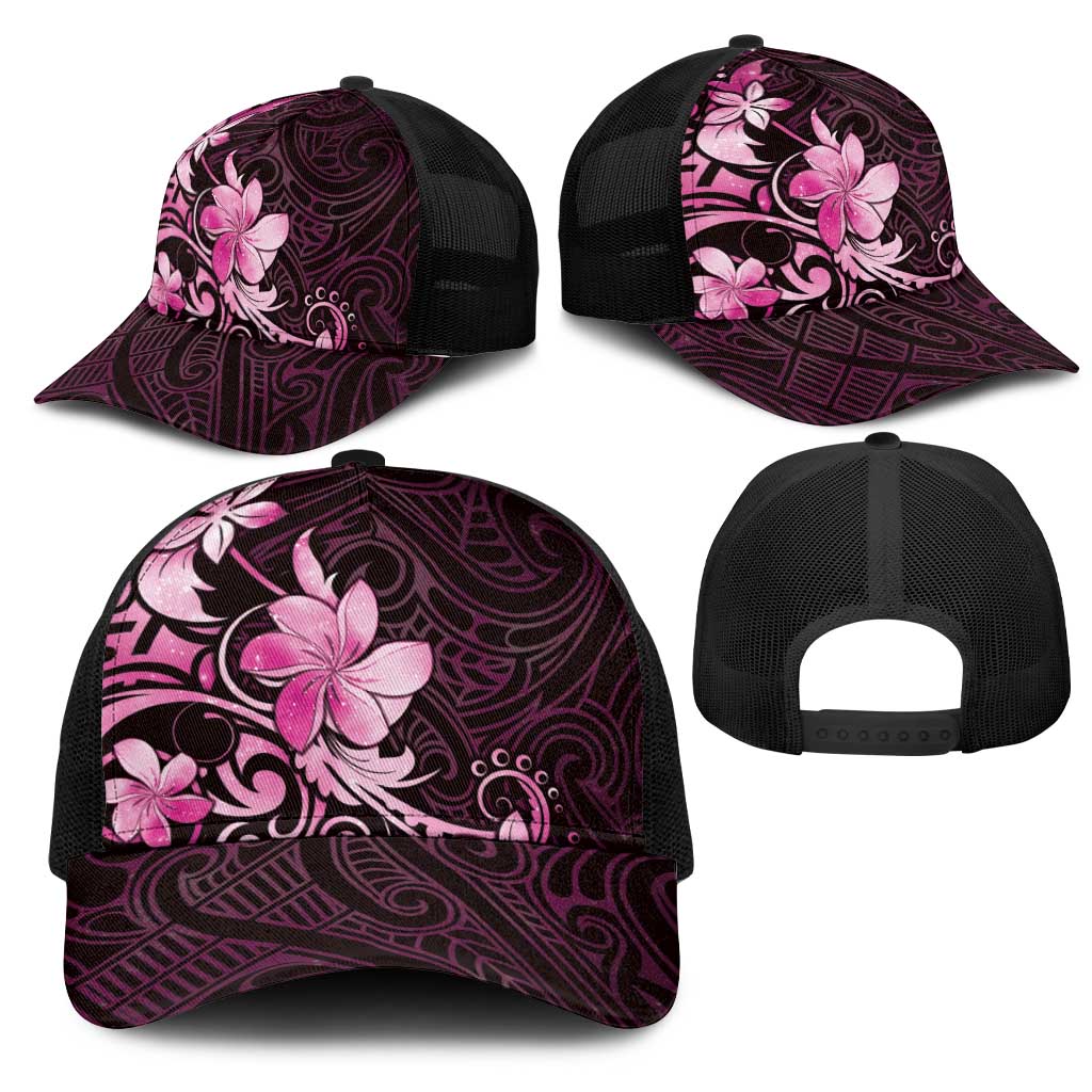 Matariki New Zealand Mesh Trucker Cap Maori Pattern Pink Galaxy