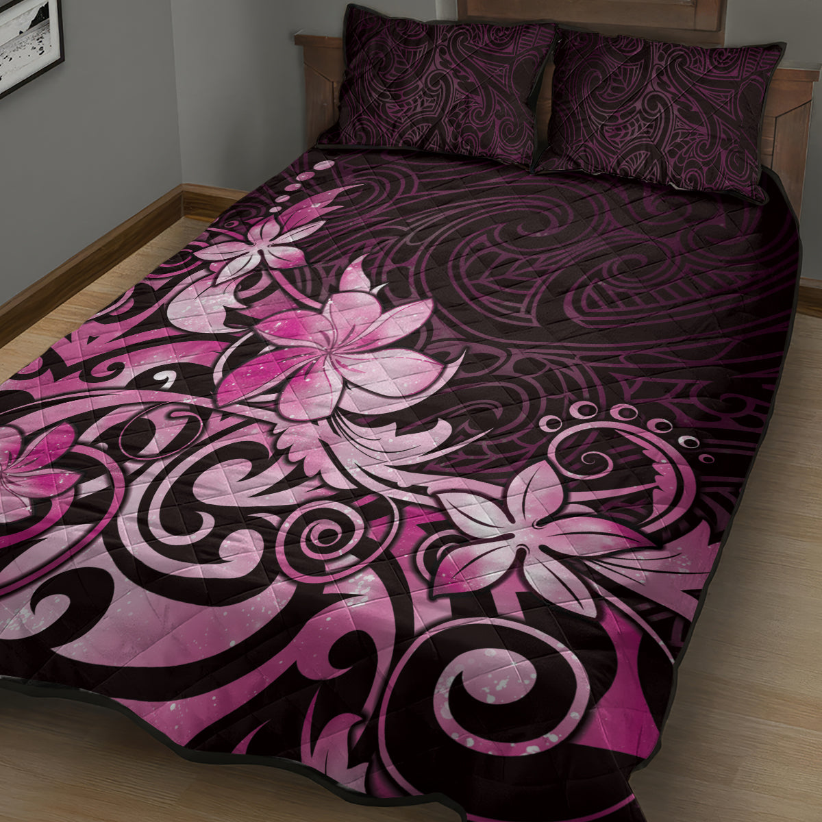 Matariki New Zealand Quilt Bed Set Maori Pattern Pink Galaxy LT05 - Polynesian Pride