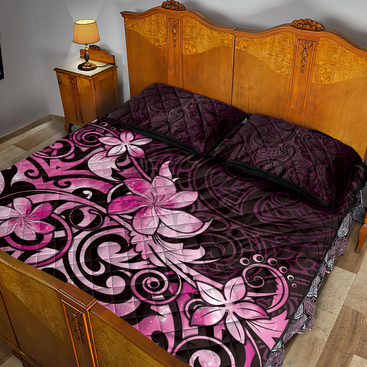 Matariki New Zealand Quilt Bed Set Maori Pattern Pink Galaxy LT05 - Polynesian Pride