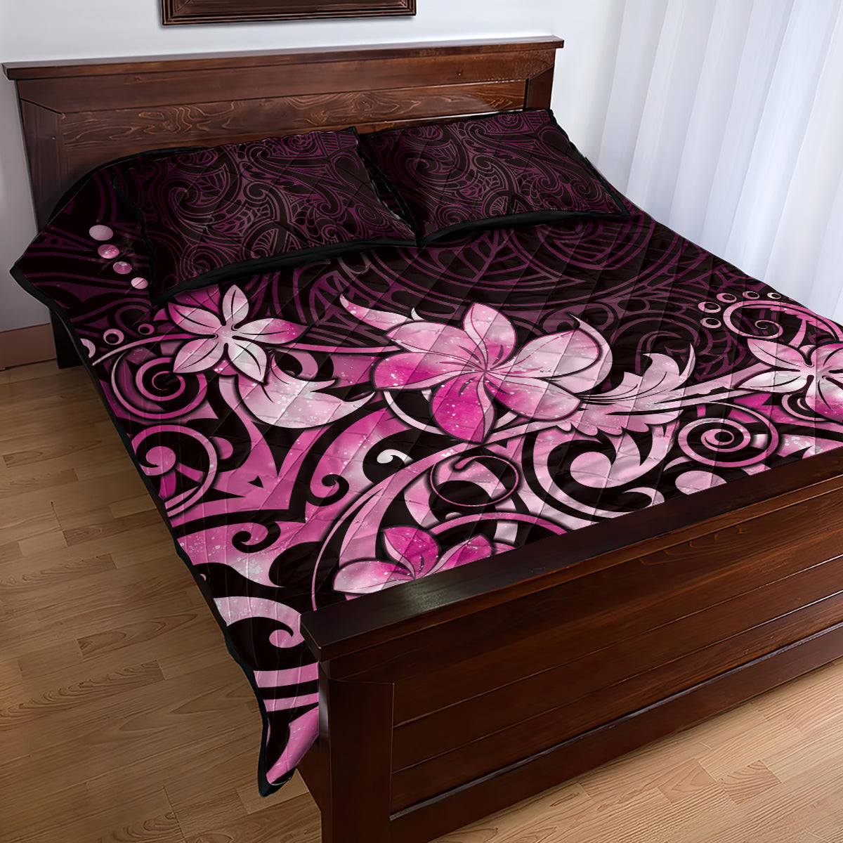 Matariki New Zealand Quilt Bed Set Maori Pattern Pink Galaxy LT05 - Polynesian Pride