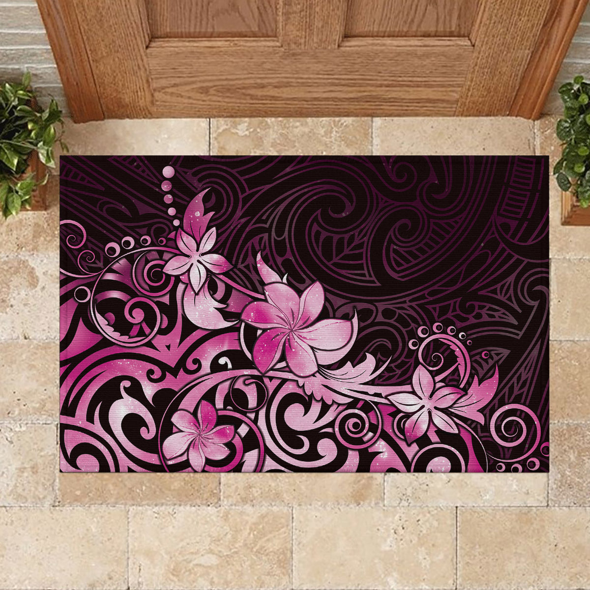 Matariki New Zealand Rubber Doormat Maori Pattern Pink Galaxy LT05 - Polynesian Pride