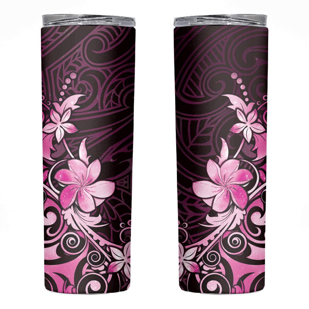 Matariki New Zealand Skinny Tumbler Maori Pattern Pink Galaxy