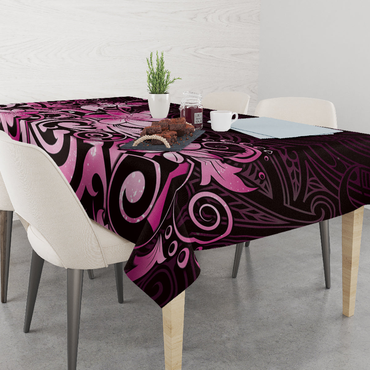Matariki New Zealand Tablecloth Maori Pattern Pink Galaxy LT05 - Polynesian Pride