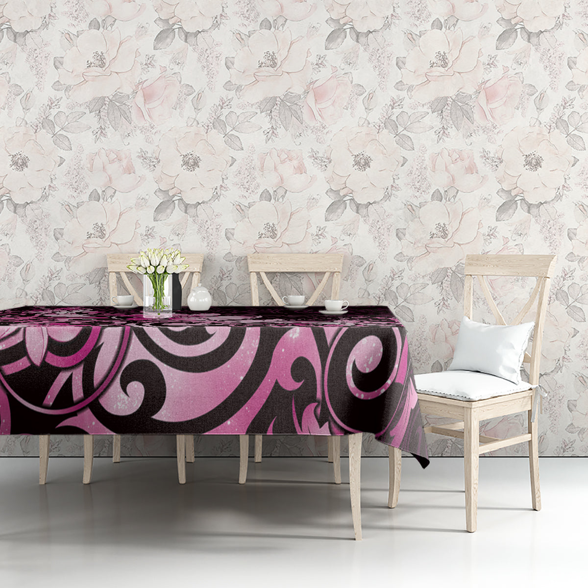 Matariki New Zealand Tablecloth Maori Pattern Pink Galaxy LT05 - Polynesian Pride