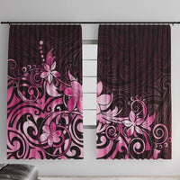 Matariki New Zealand Window Curtain Maori Pattern Pink Galaxy LT05 With Hooks Pink - Polynesian Pride
